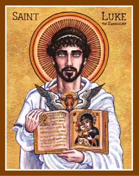 Saint Luke with Gospel